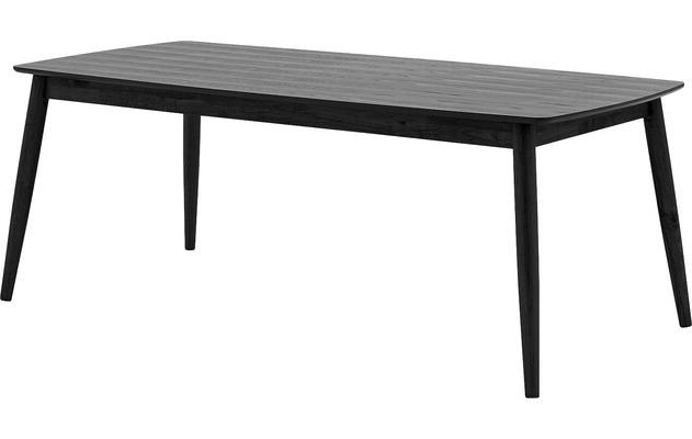 Flora 210X100 Eetkamertafel Deens Ovaal Zwart Eiken