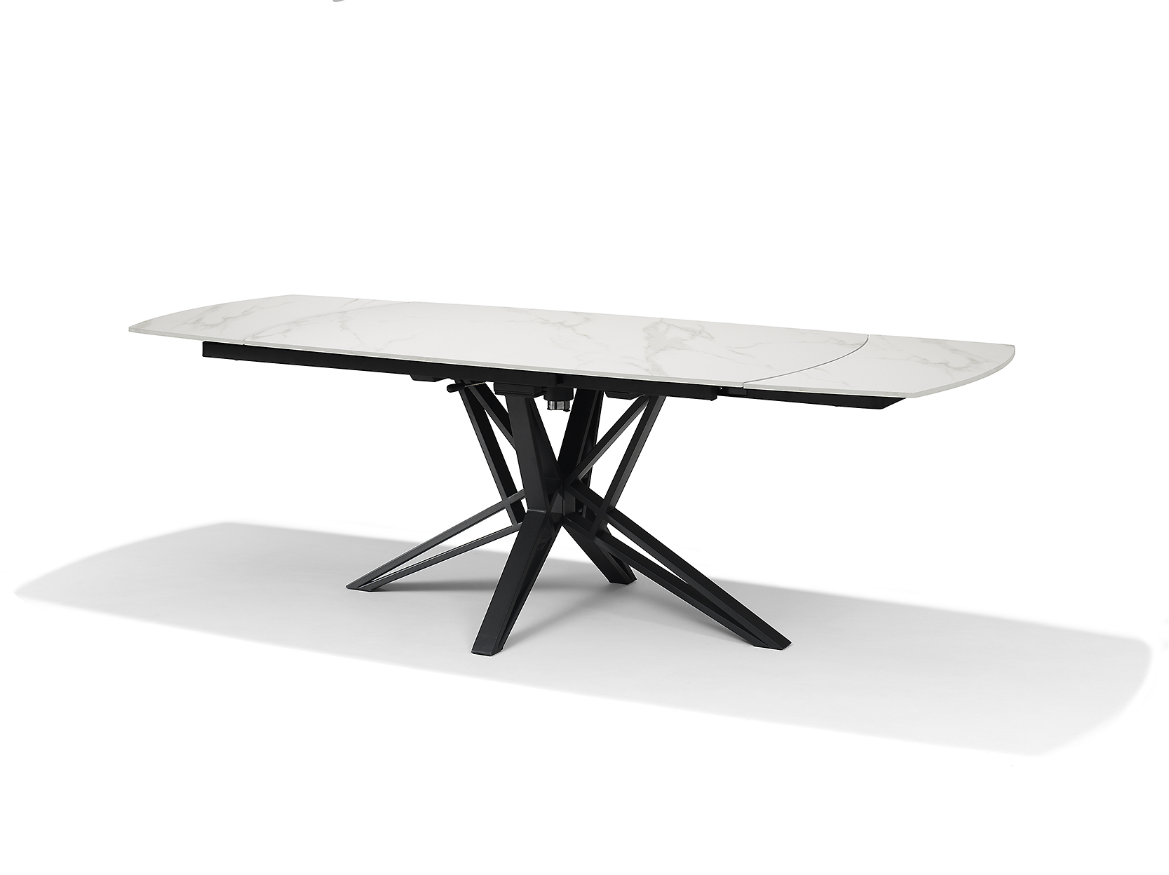 VEGAS Eetkamertafel Deckstone Wit Marmer 160-240X90 Uitschuifbaar