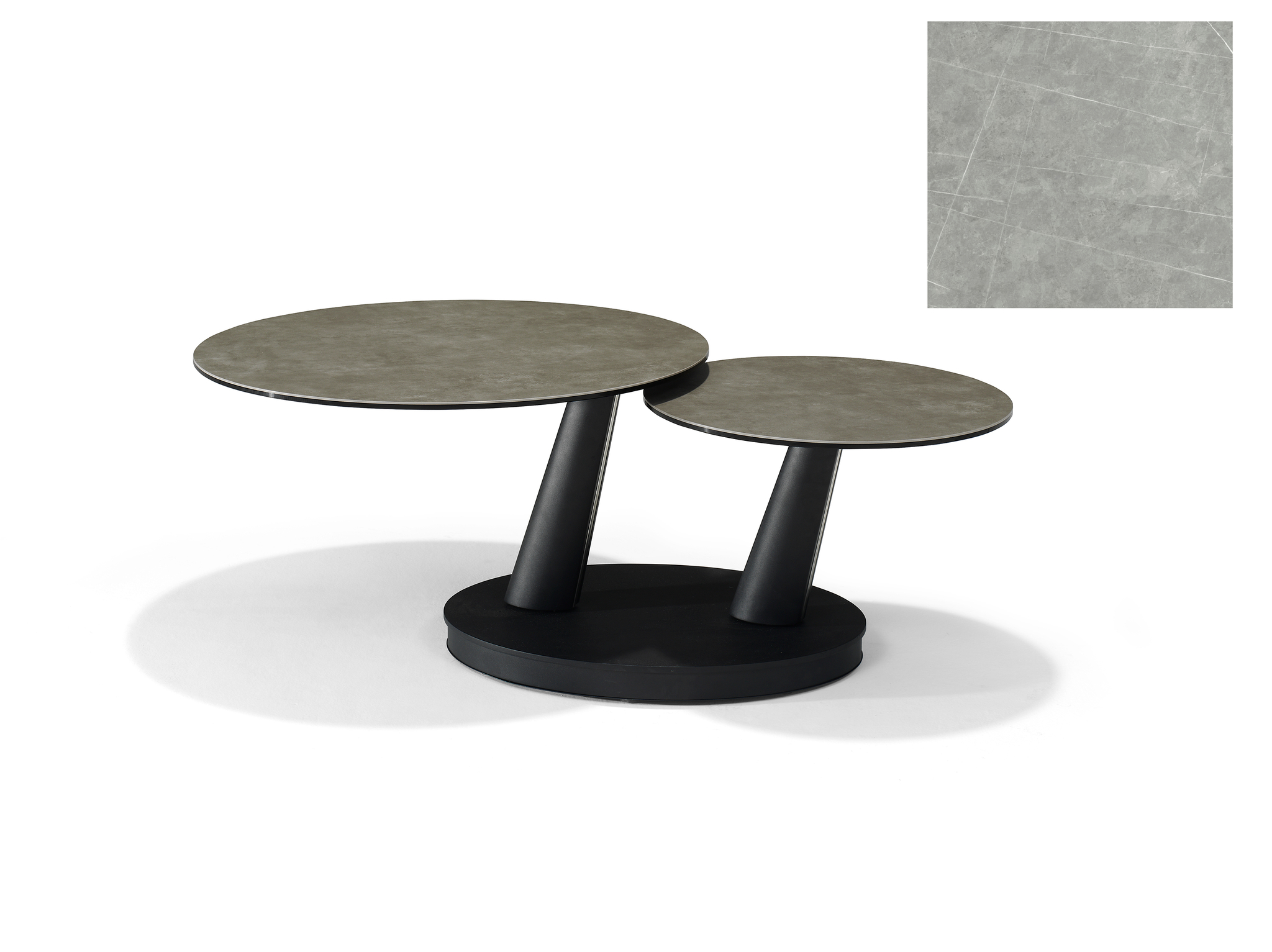 Antares Salontafel B-5712 - Grijs Deckstone - 2 Bladen Draaibaar