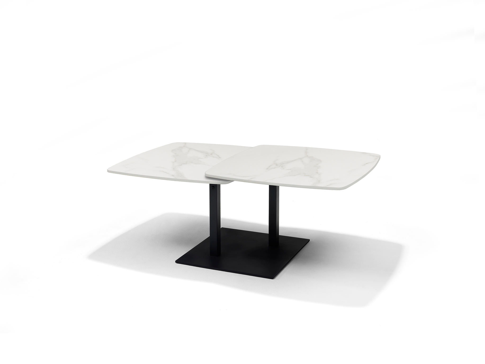 Gemini Salontafel - Wit Deckstone - 2 Bladen Schuifbaar