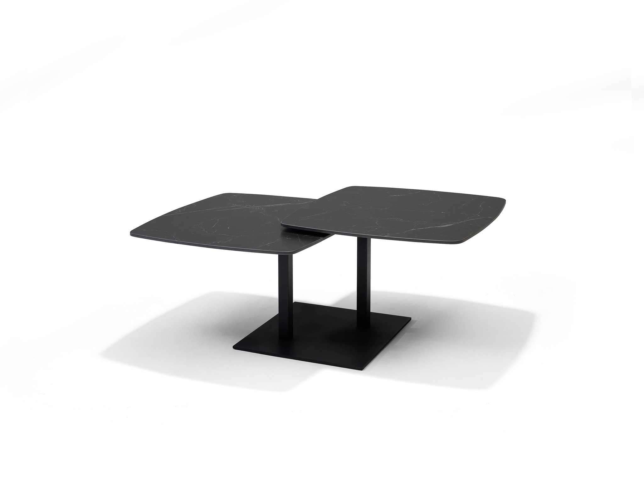 Gemini Salontafel - Zwart Deckstone - 2 Bladen Schuifbaar