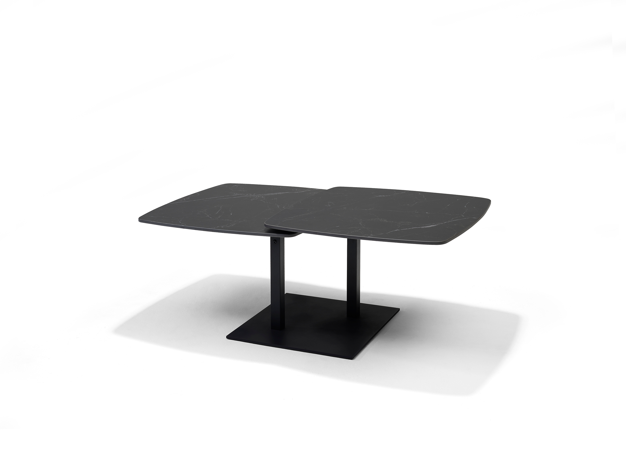 Gemini Salontafel - Zwart Deckstone - 2 Bladen Schuifbaar