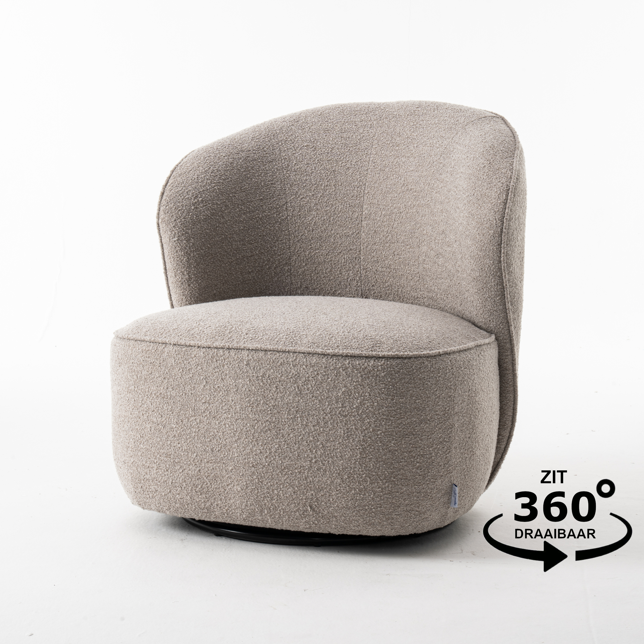 Sammy Draaifauteuil Stof Teddy #01 Natural