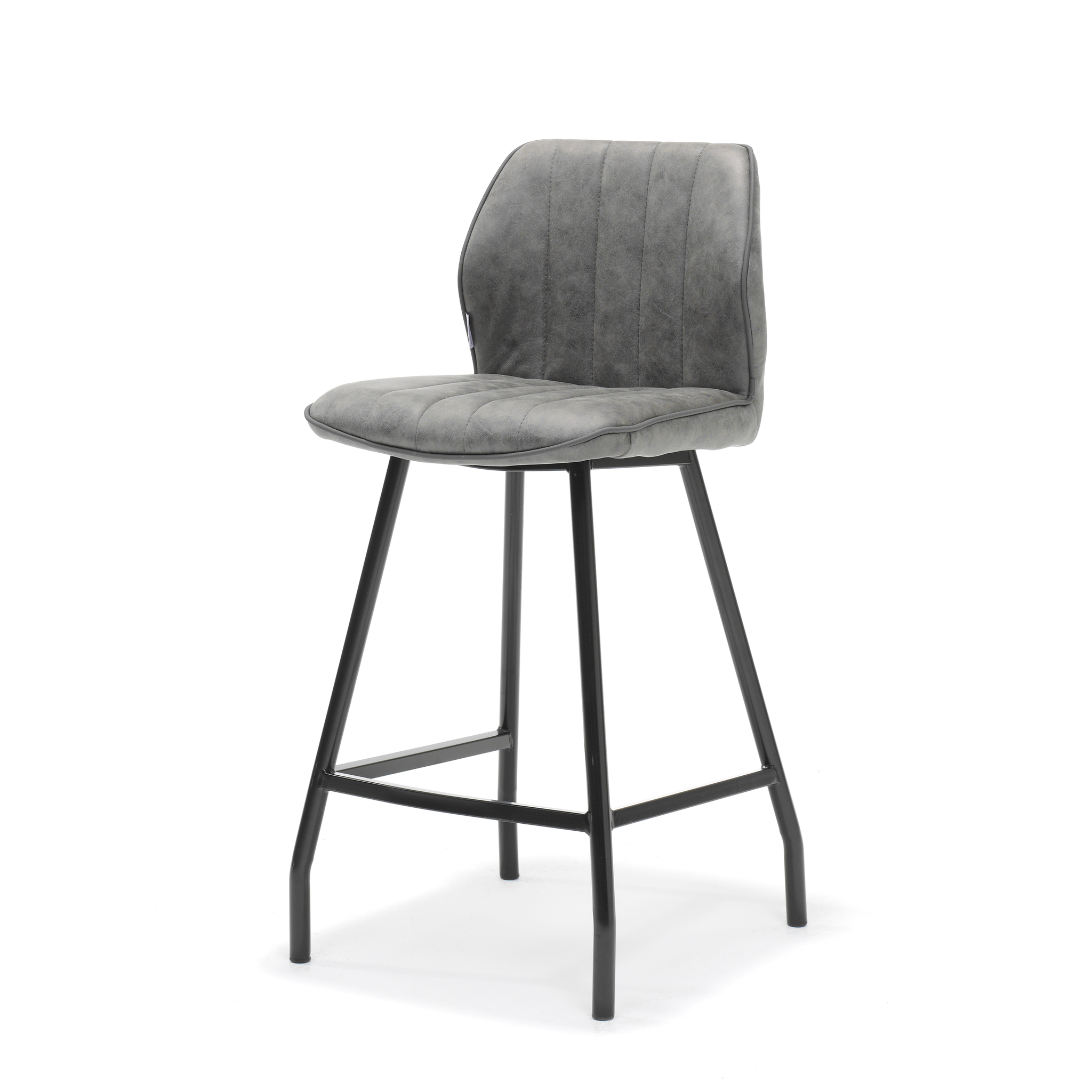 Barkruk Gino zwart stof Soft Steel