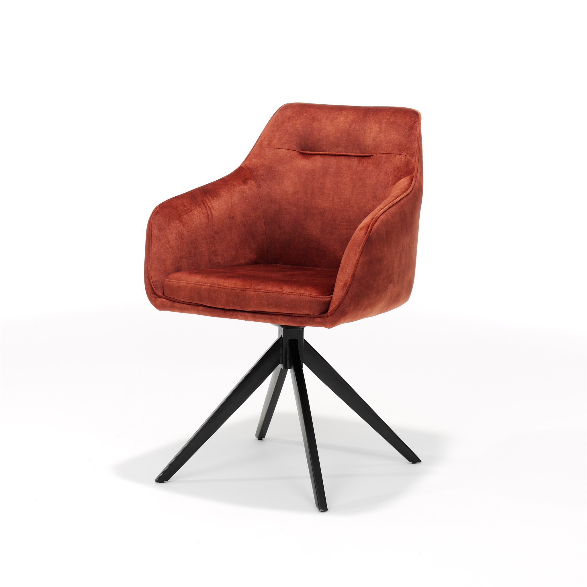 Armstoel Jazz zwart draaivoet - Aurora Velours Copper