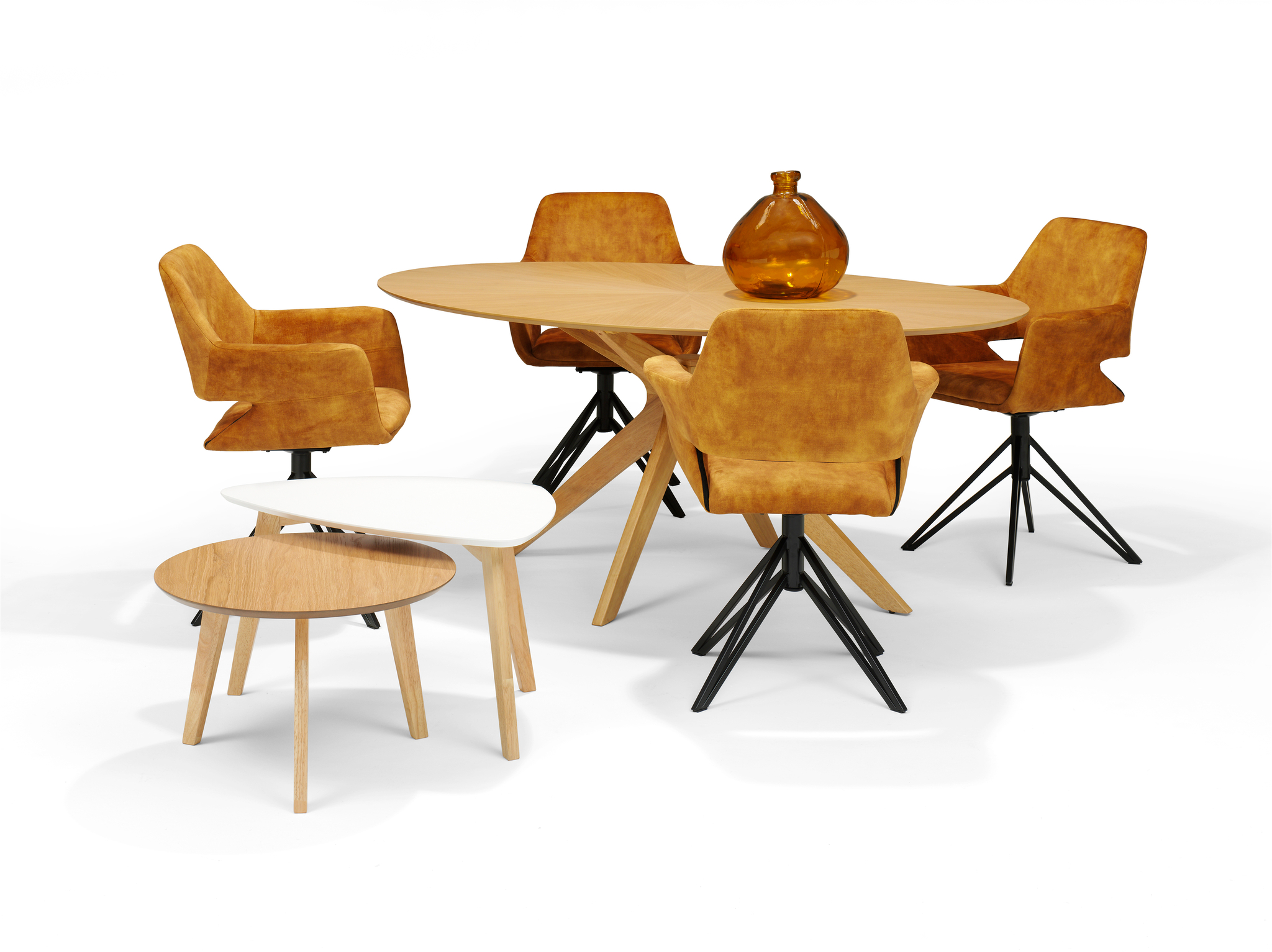 Armstoel Katy zwart draaivoet - Aurora Velours Hunter