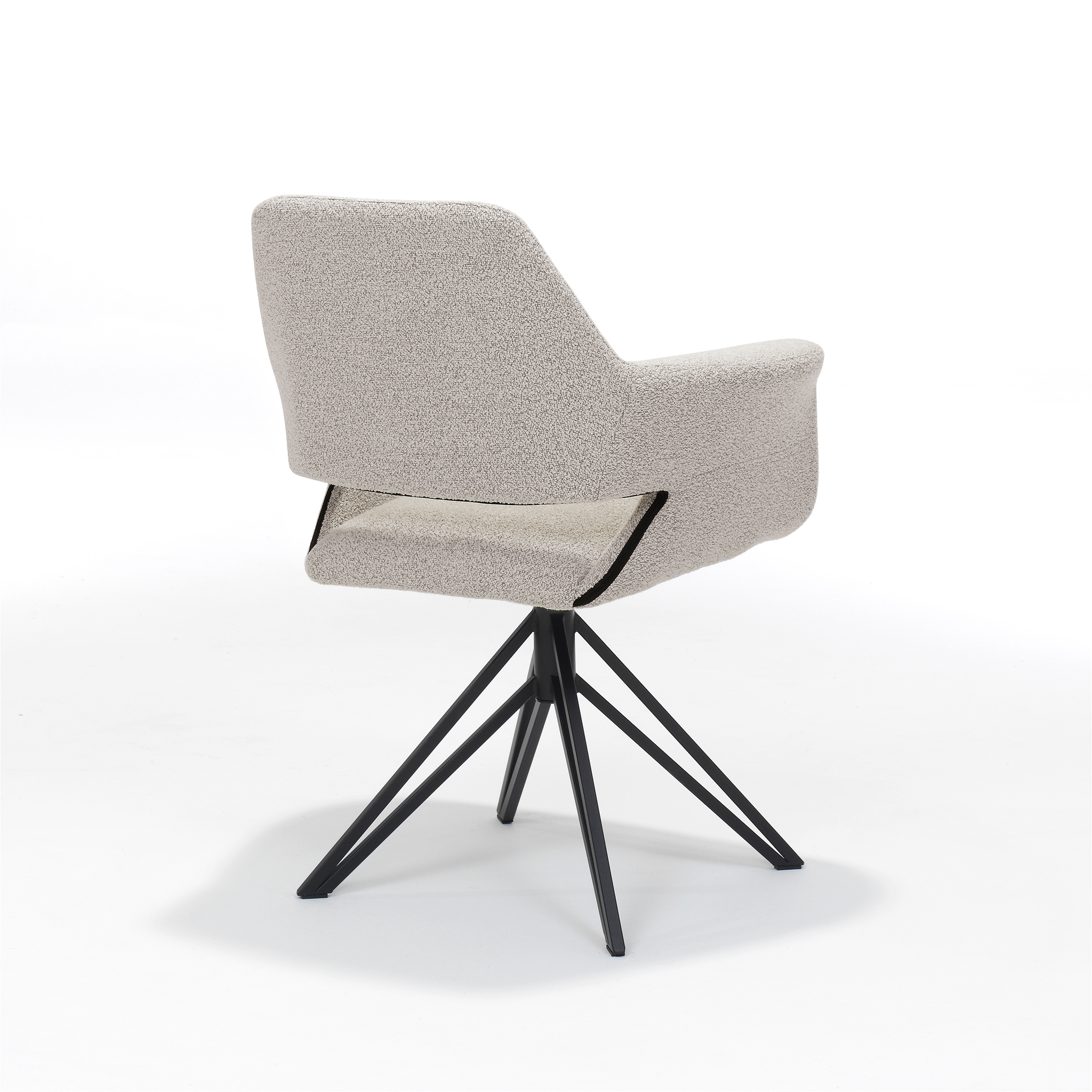 Katy armstoel Stof Teddy Natural, draaivoet