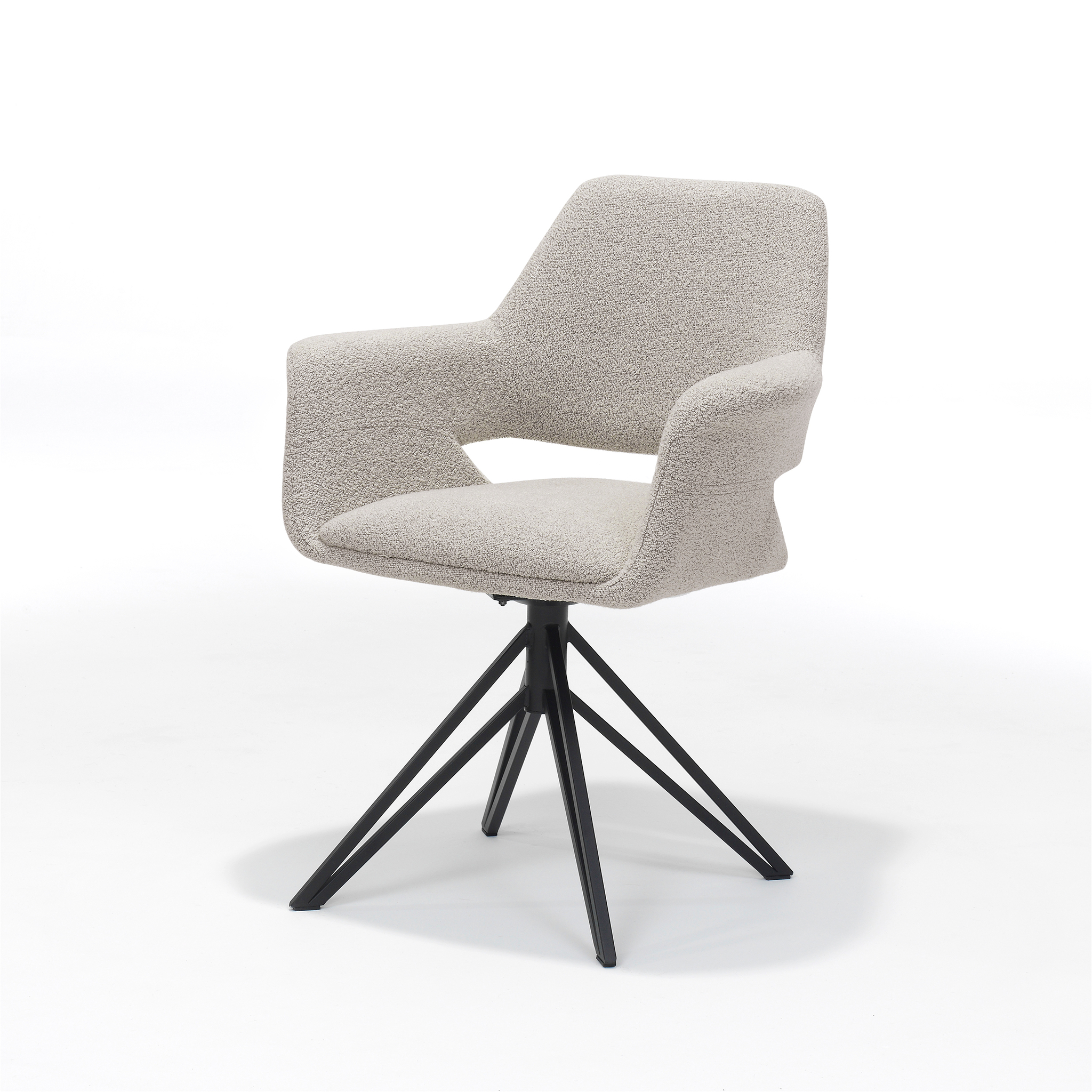 Katy armstoel Stof Teddy Natural, draaivoet