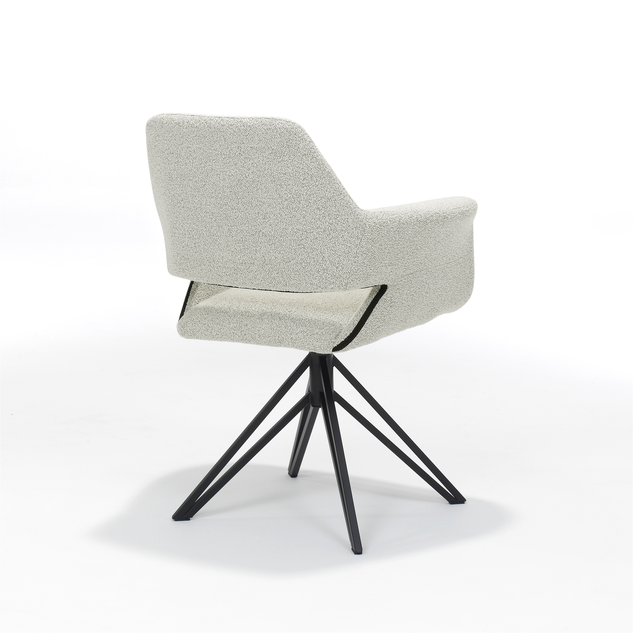 Katy armstoel Stof Teddy Ivory, draaivoet