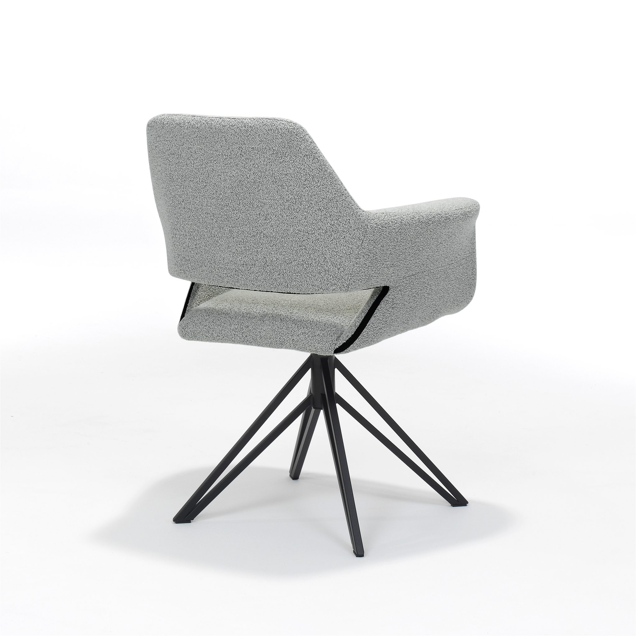 Katy armstoel Stof Teddy Steel, draaivoet