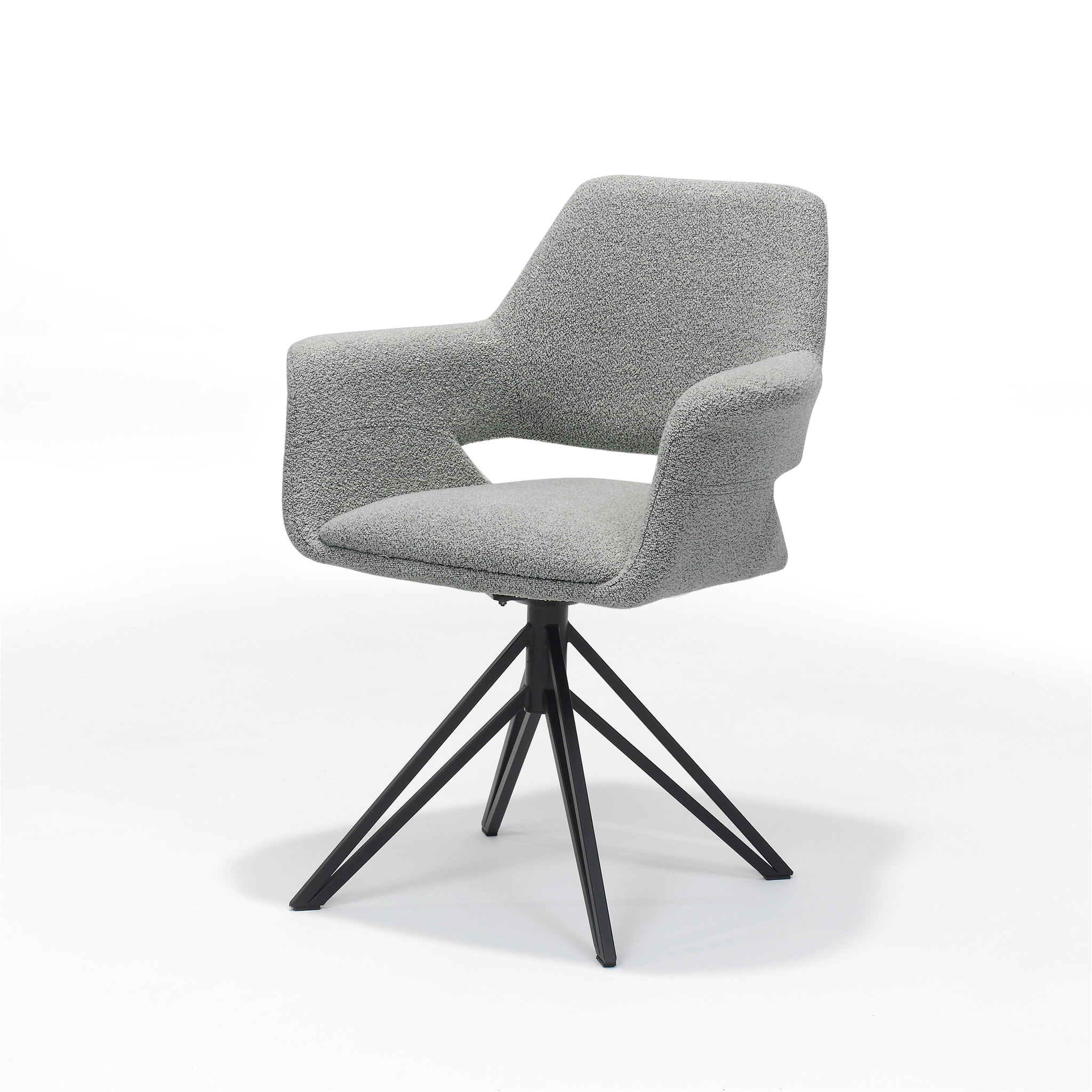 Katy armstoel Stof Teddy Steel, draaivoet