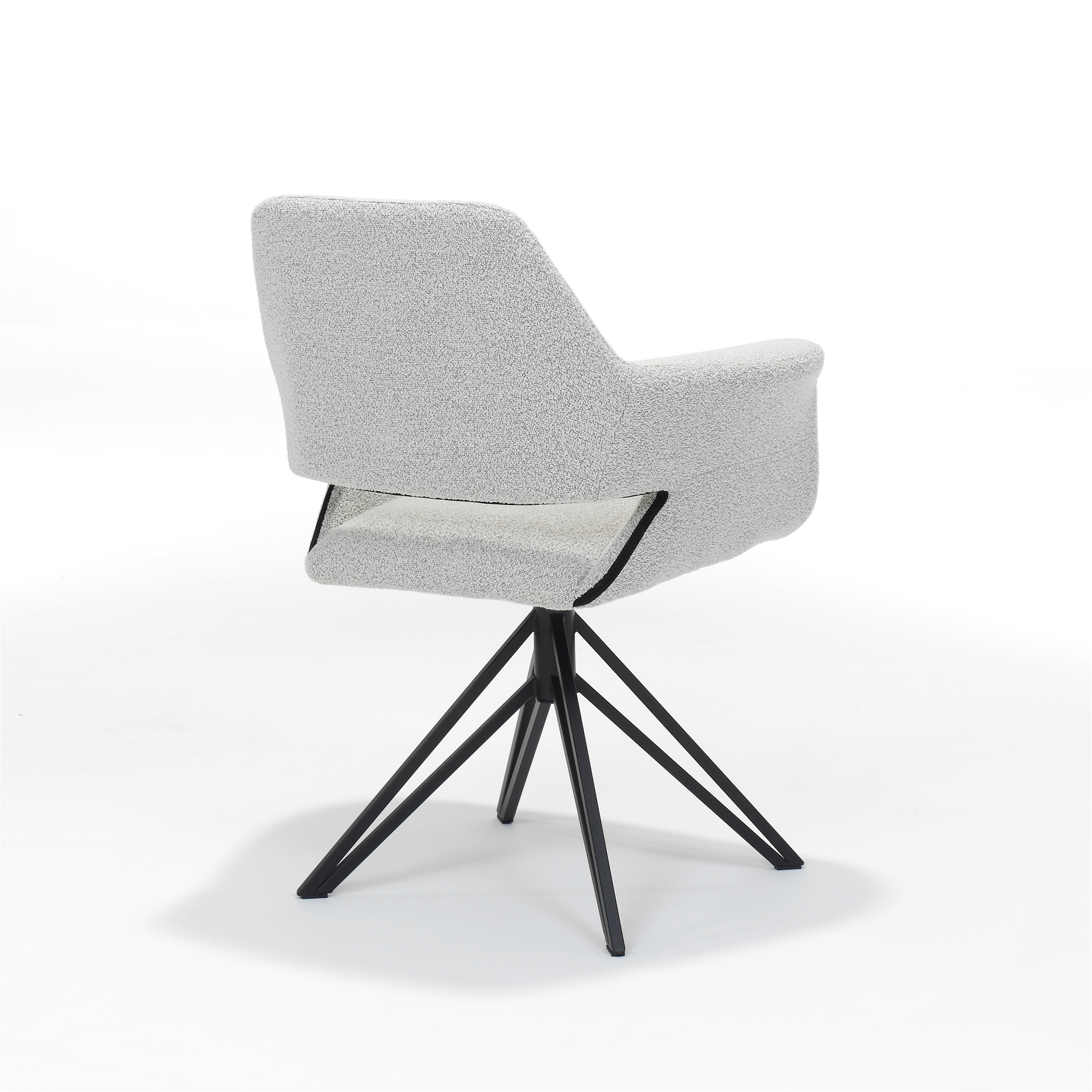 Katy armstoel Stof Teddy Champagne, draaivoet