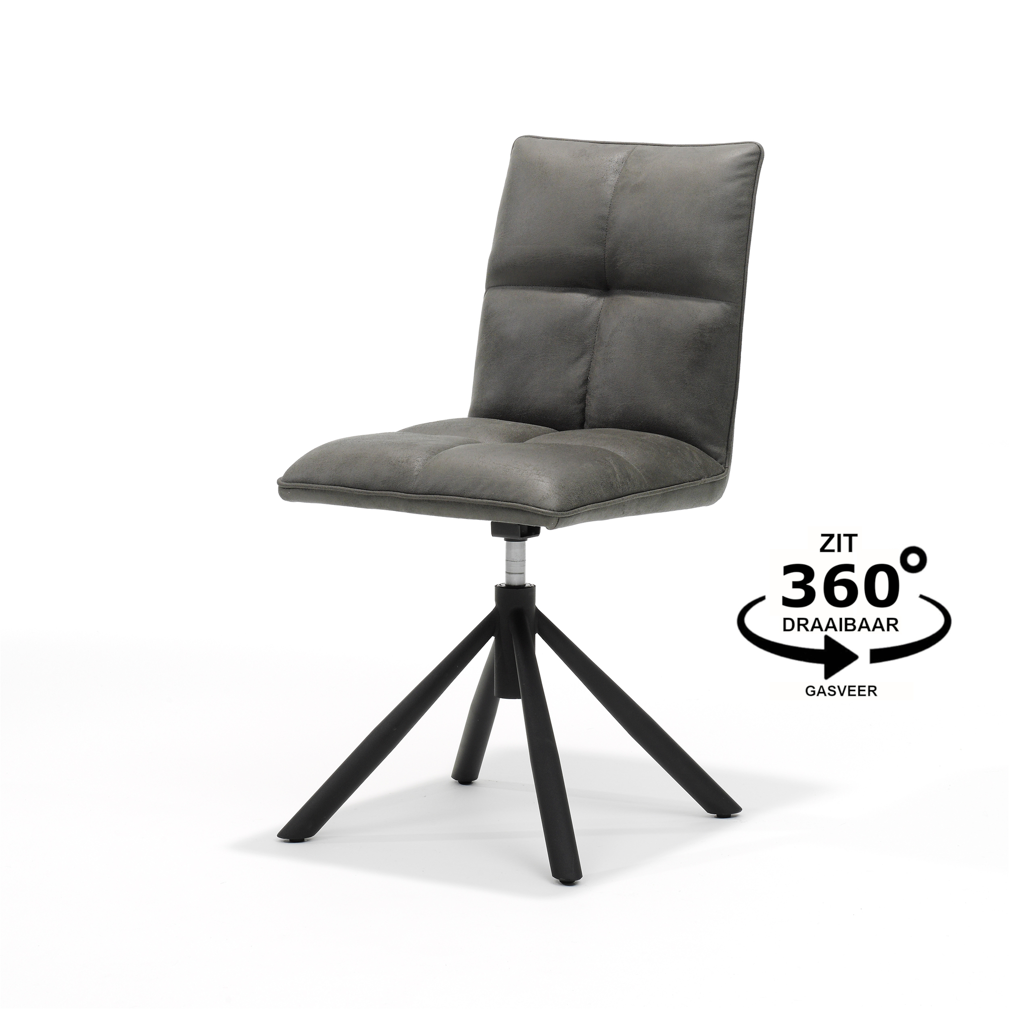 Leon stoel T2 - Bull Microleder GRAPHITE #66, draaivoet 360