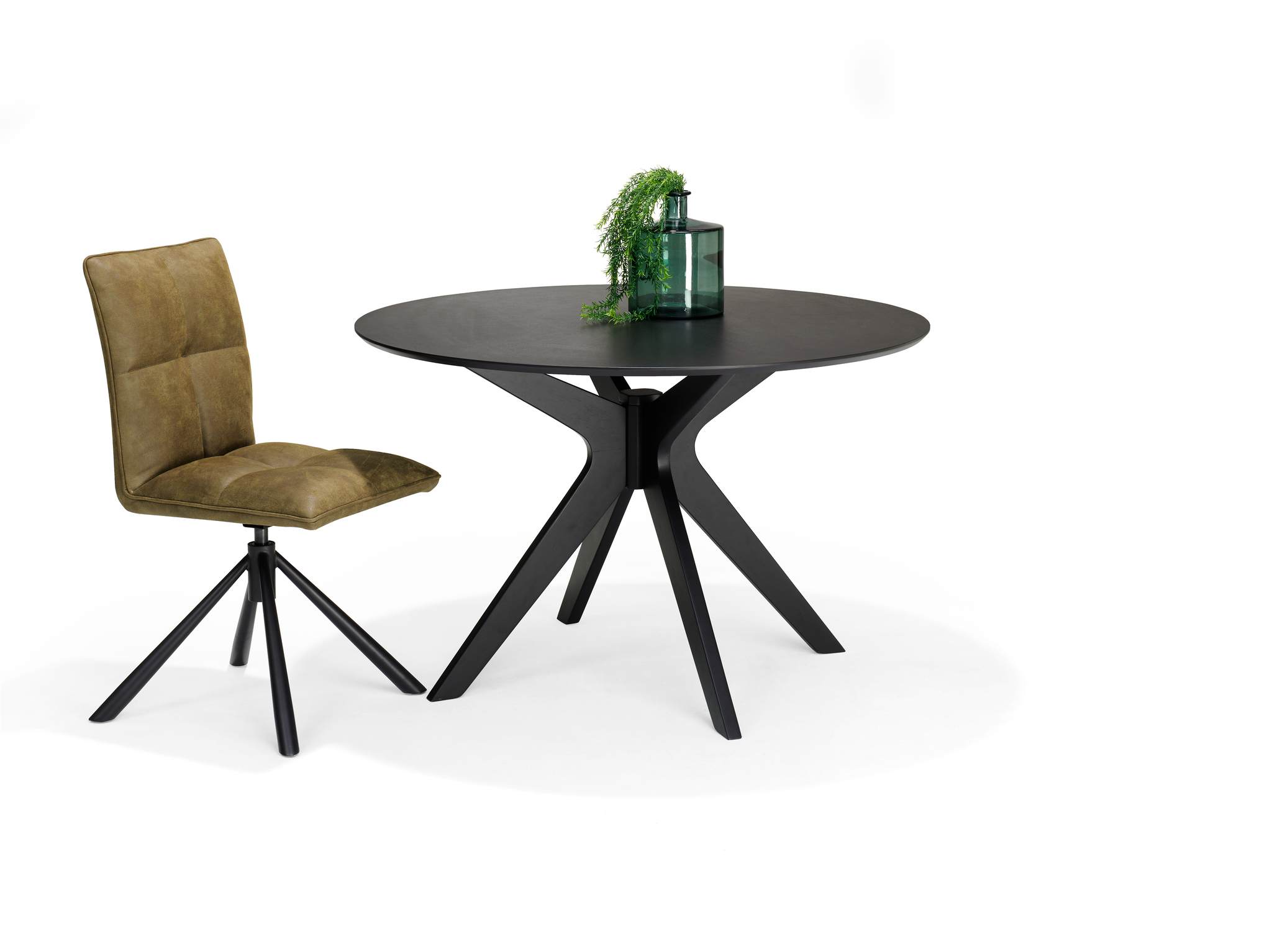 Leon stoel T2 - Bull Microleder MOSS #59, draaivoet 360