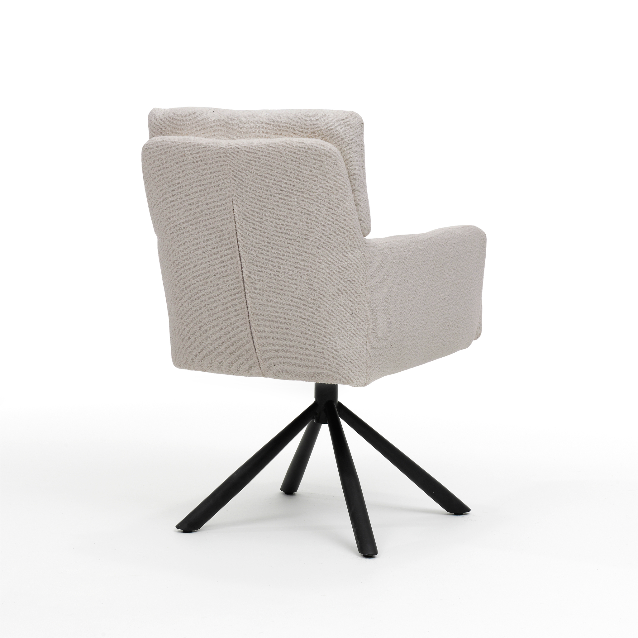 Fresco armstoel - Stof Teddy Natural UKFR - draaivoet zwart