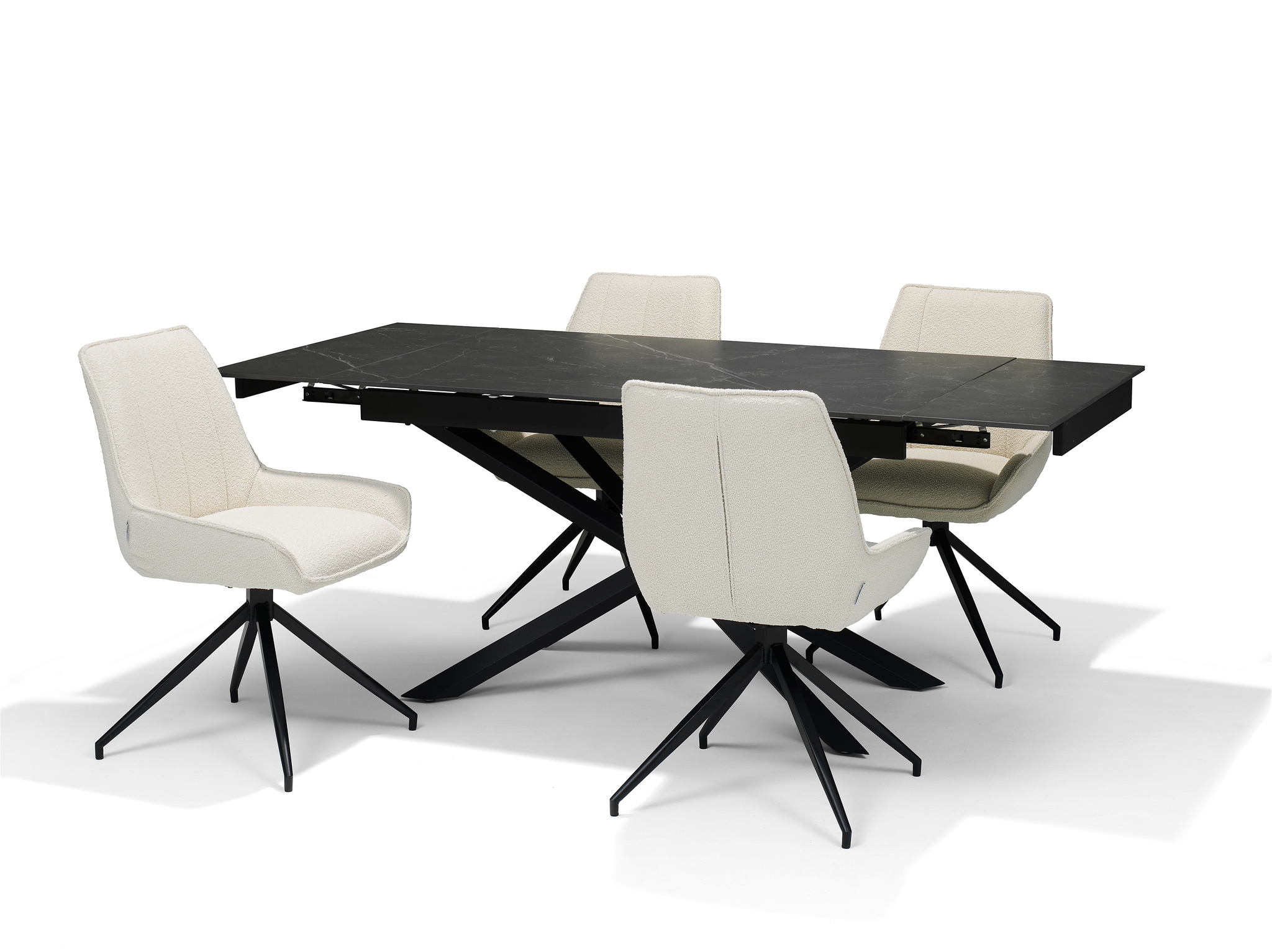 Montana stoel - Stof Teddy Clay - draaivoet zwart