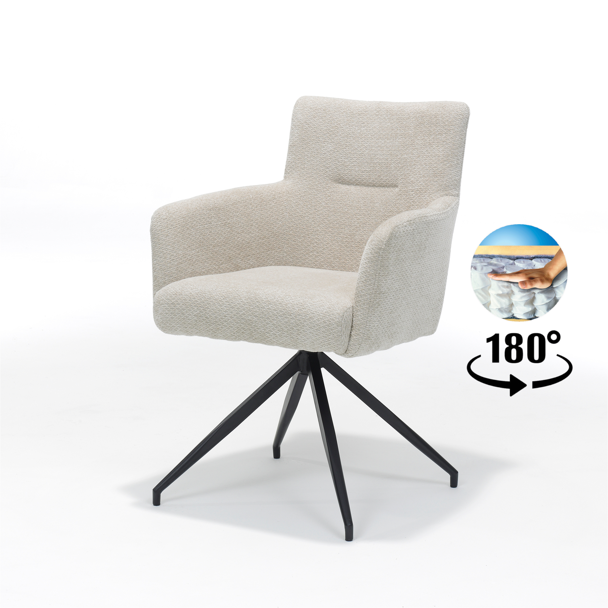 Joey armstoel Stof Retro Bliss Natural