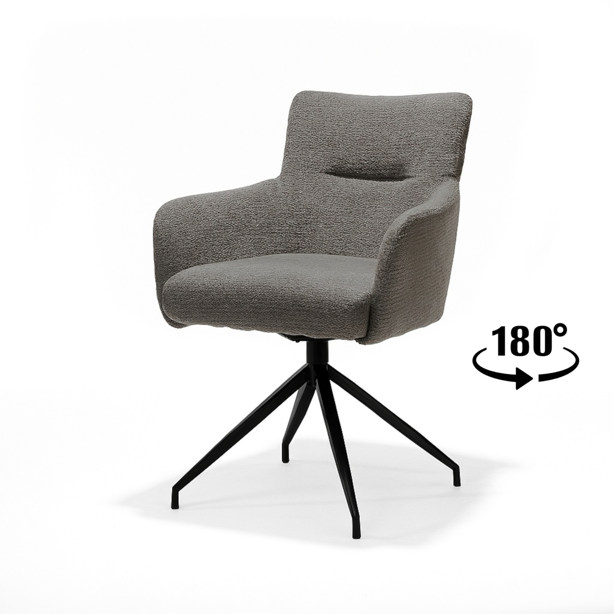 Joey armstoel Stof Retro Bliss Antraciet frame zwart