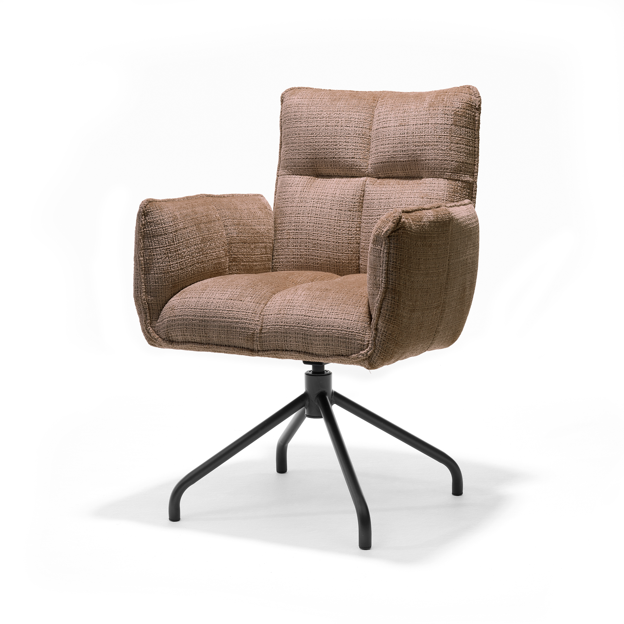 Nova armstoel Stof Cremona #18 Taupe - 360 Draaibaar frame zwart P14