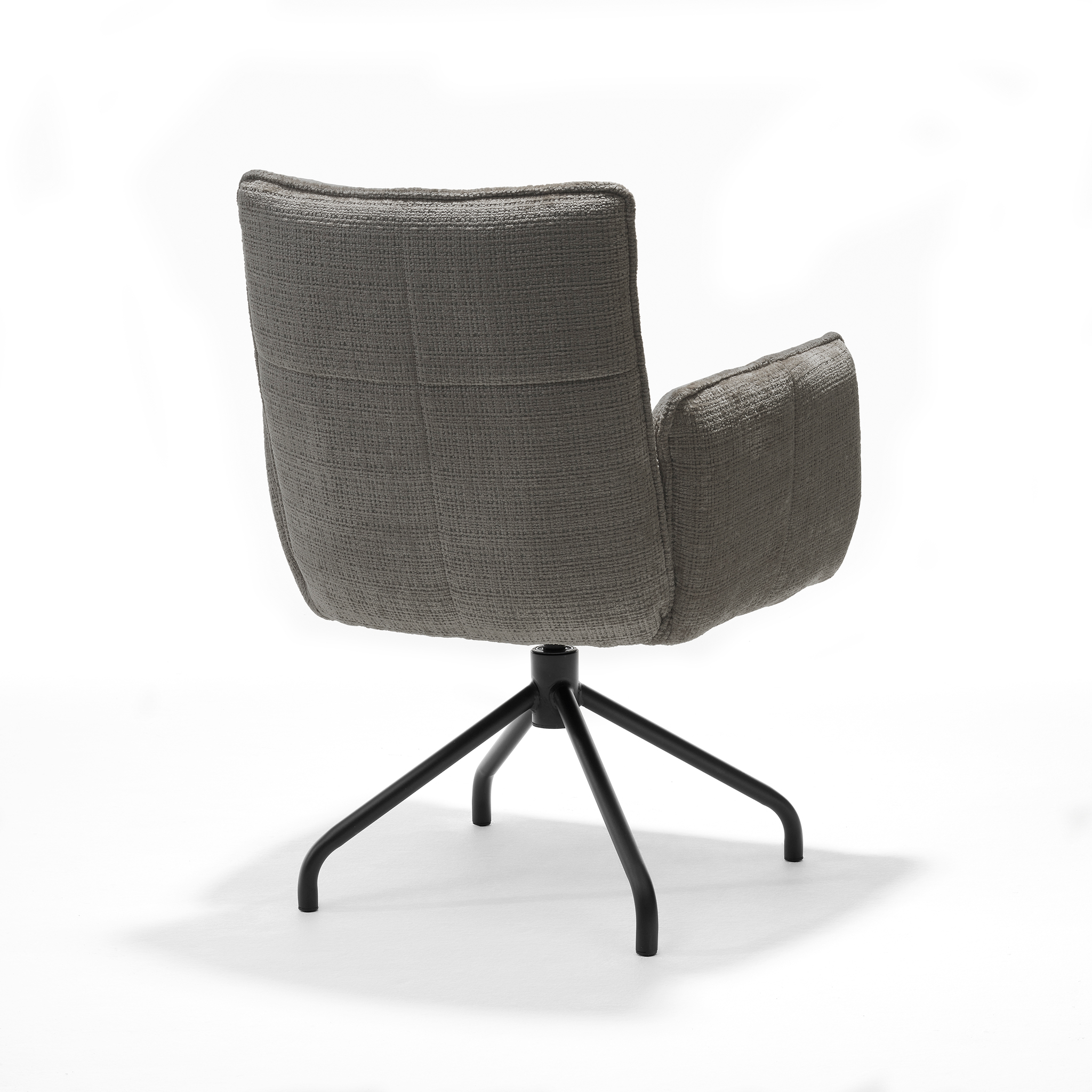 Nova armstoel Stof Cremona #93 Donker Grijs - 360 Draaibaar frame zwart P14