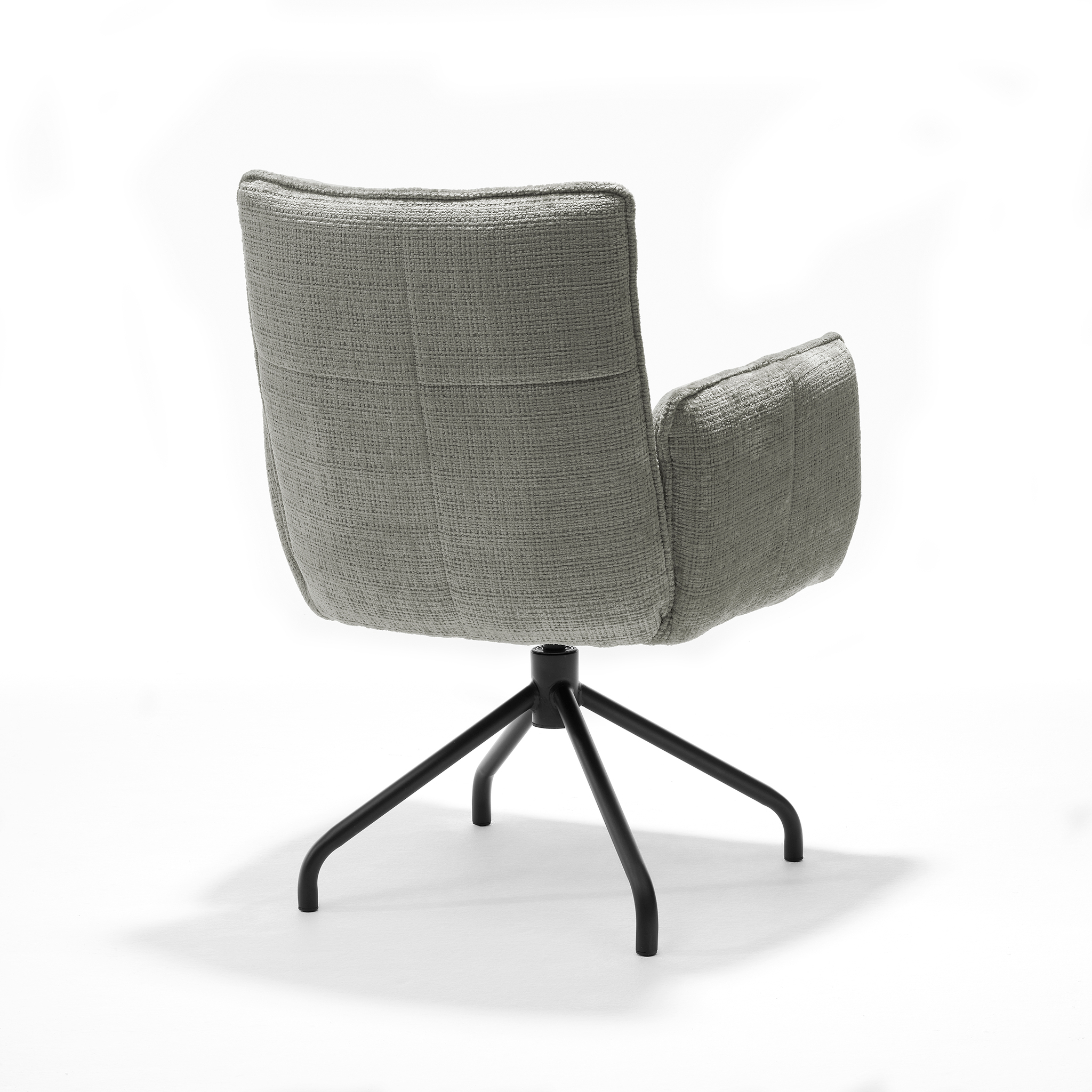 Nova armstoel Stof Cremona #96 Grijs - 360 Draaibaar frame zwart P14