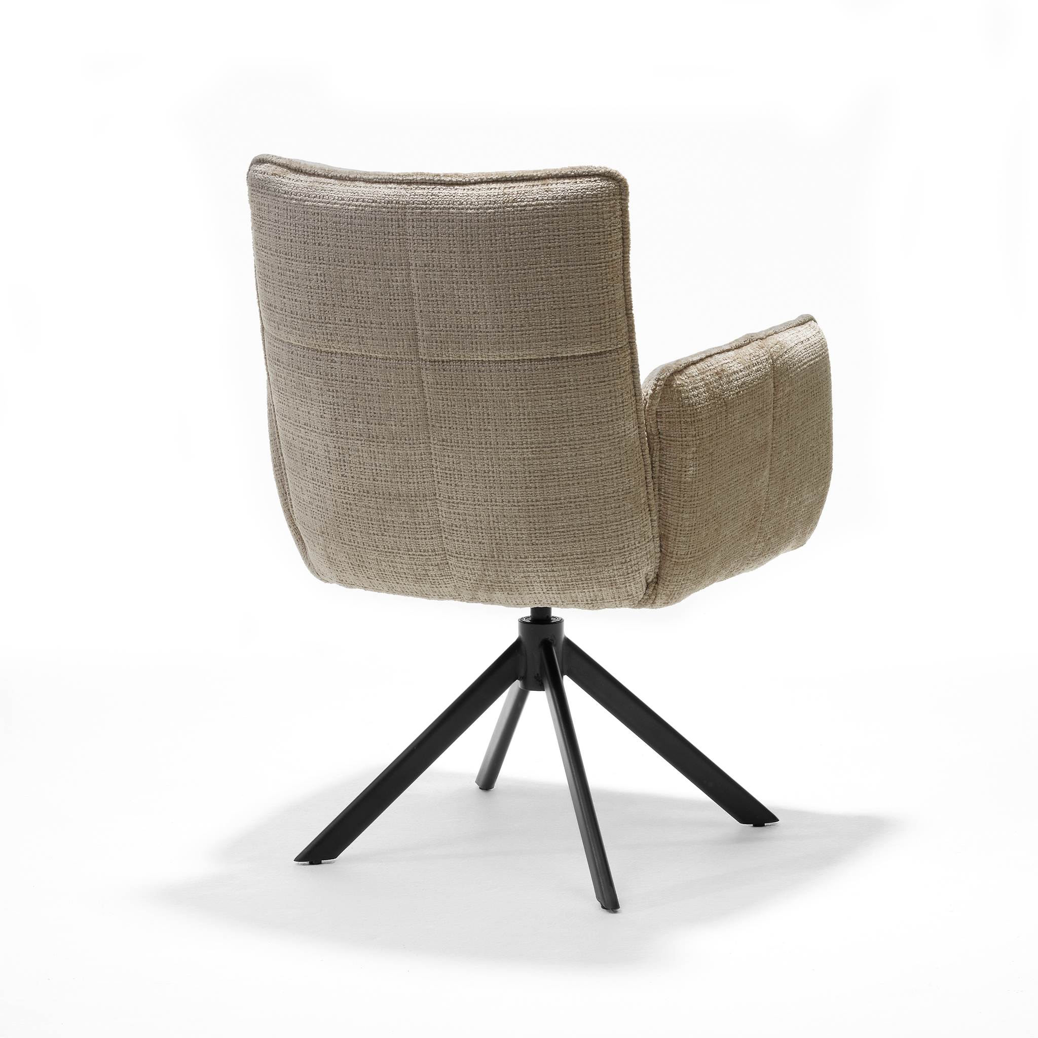 Nova armstoel Stof Cremona #14 Beige - 360 Draaibaar frame zwart A360