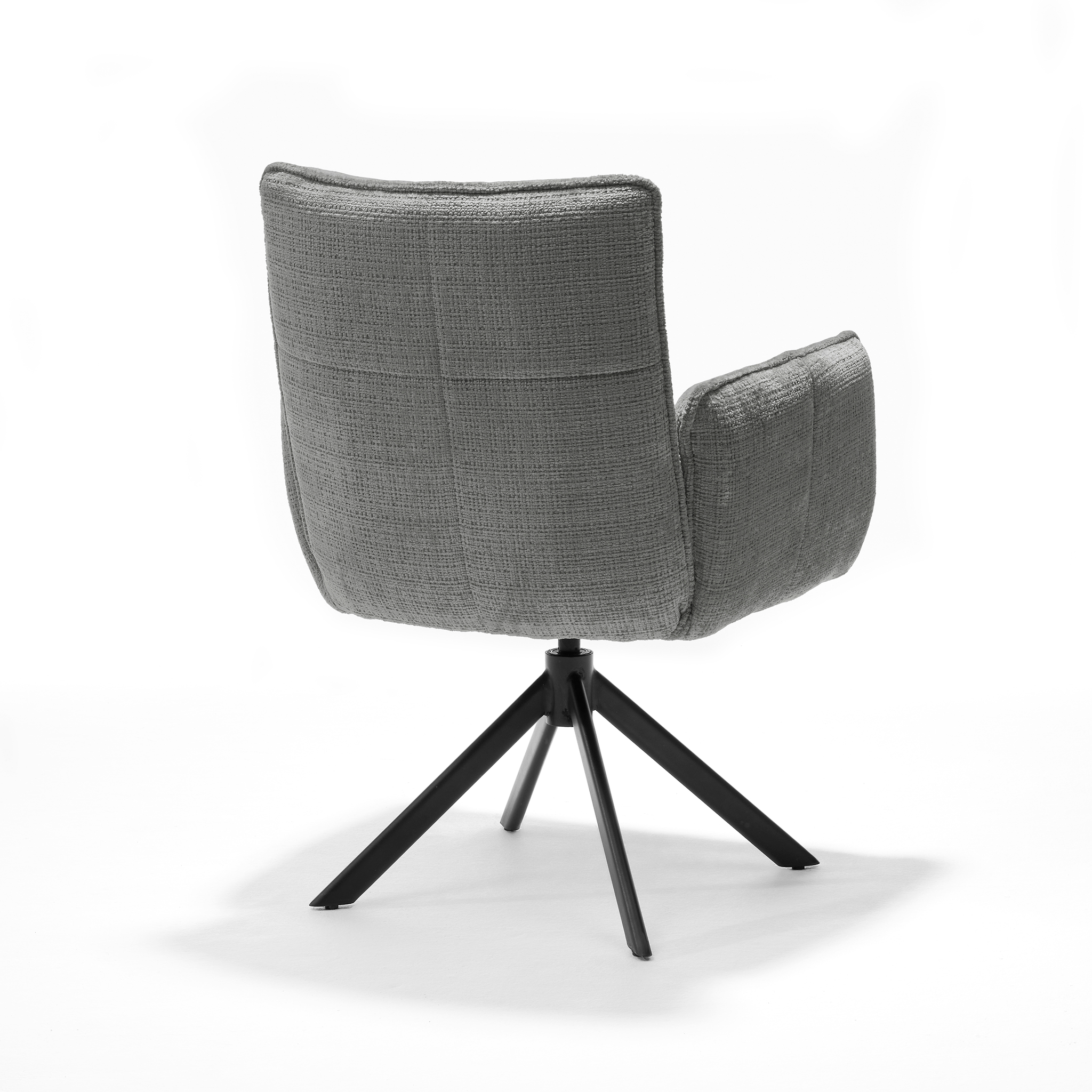 Nova armstoel Stof Cremona #85 Licht Grijs - 360 Draaibaar frame zwart A360