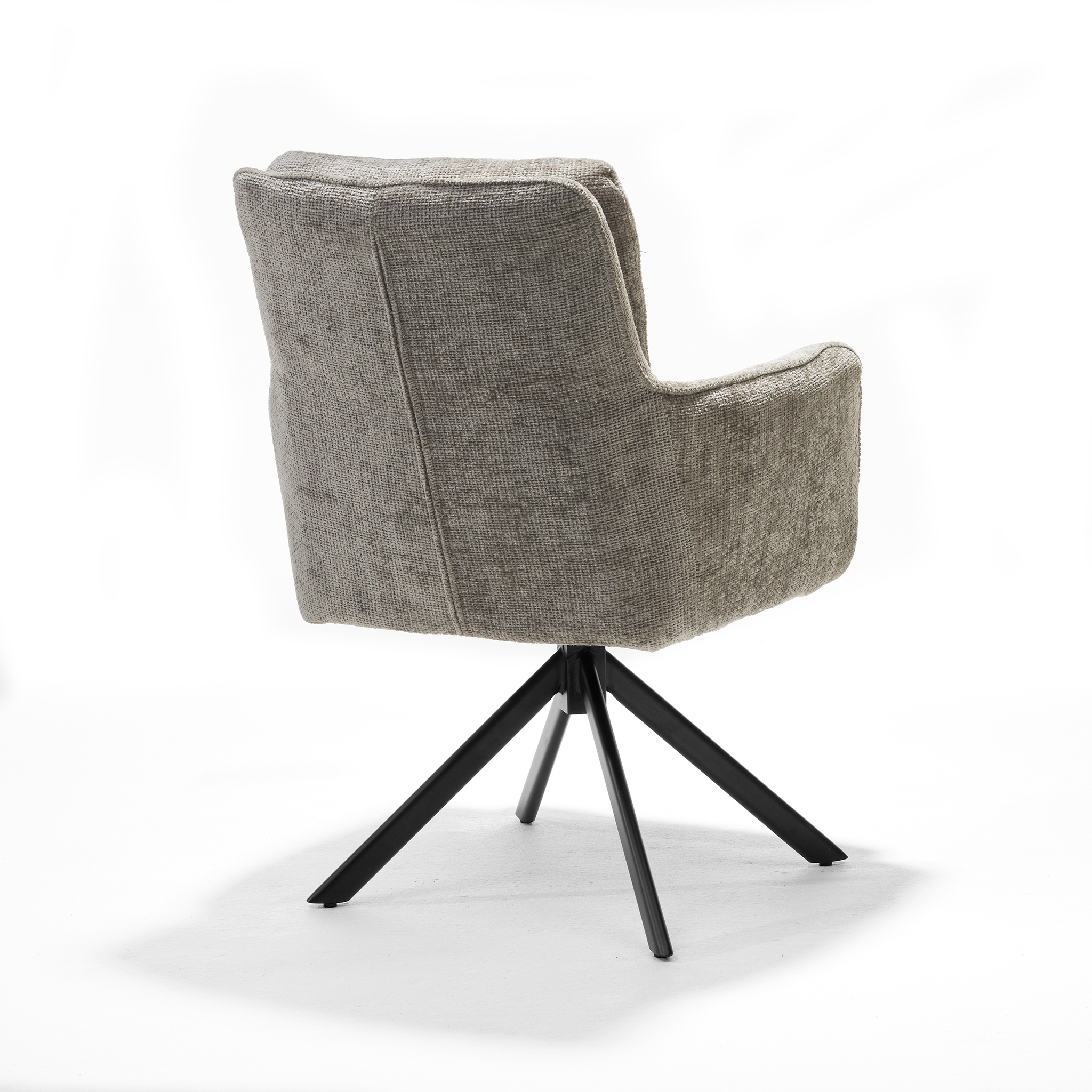 Alex armstoel Stof Cremona #02 Ecru - 360 Draaibaar frame zwart A360