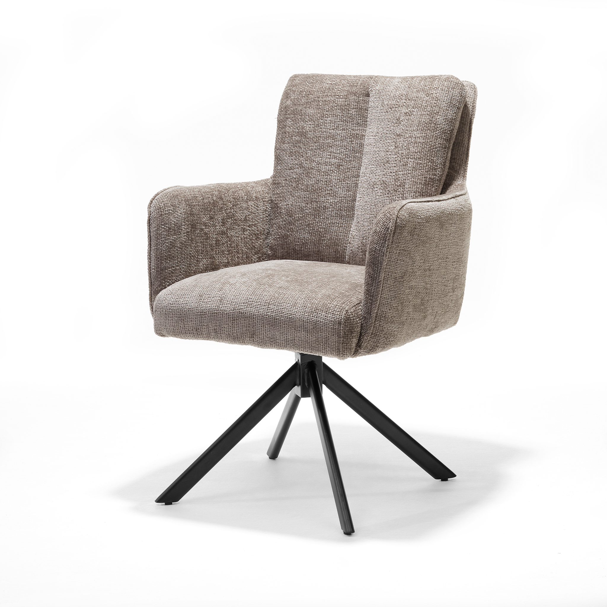 Alex armstoel Stof Cremona #04 Natural - 360 Draaibaar frame zwart A360