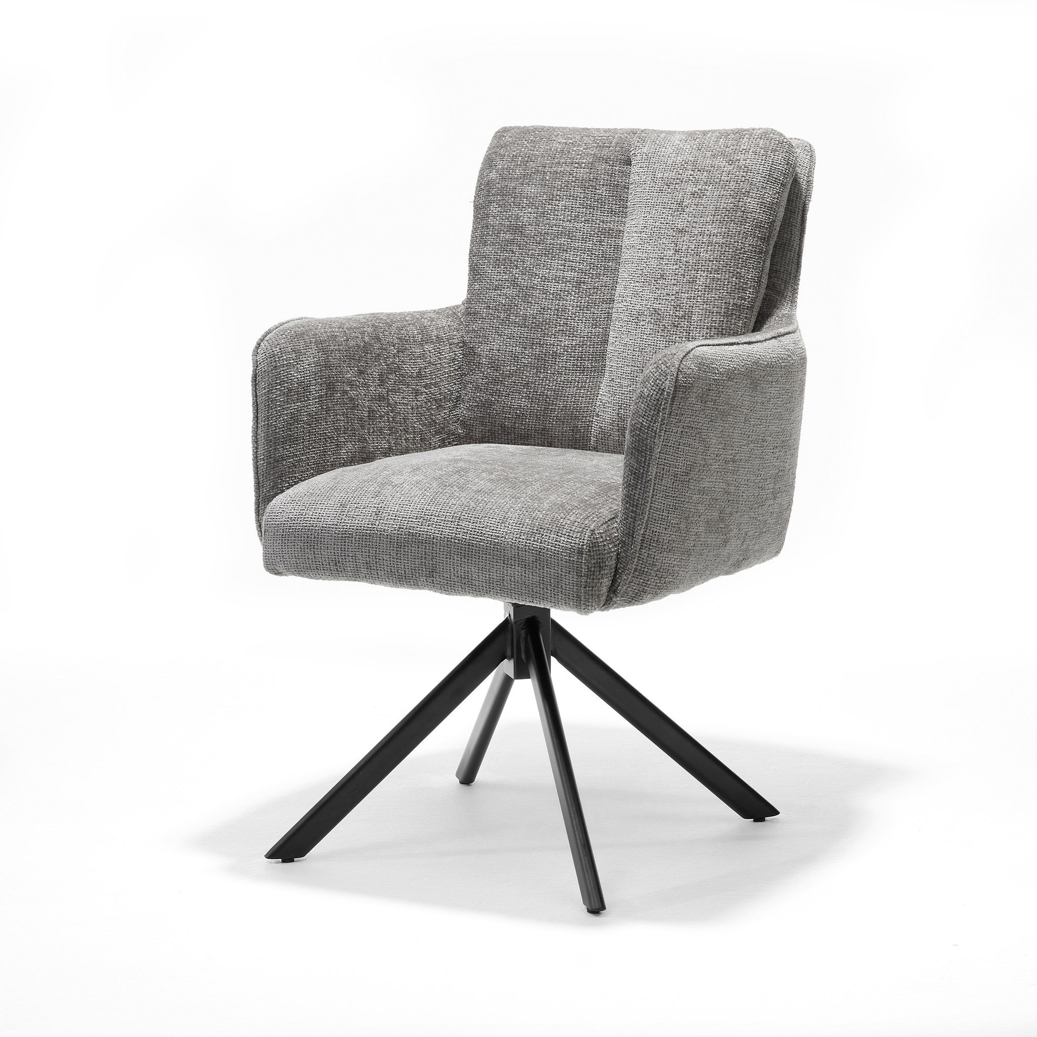 Alex armstoel Stof Cremona #85 Licht Grijs - 360 Draaibaar frame zwart A360