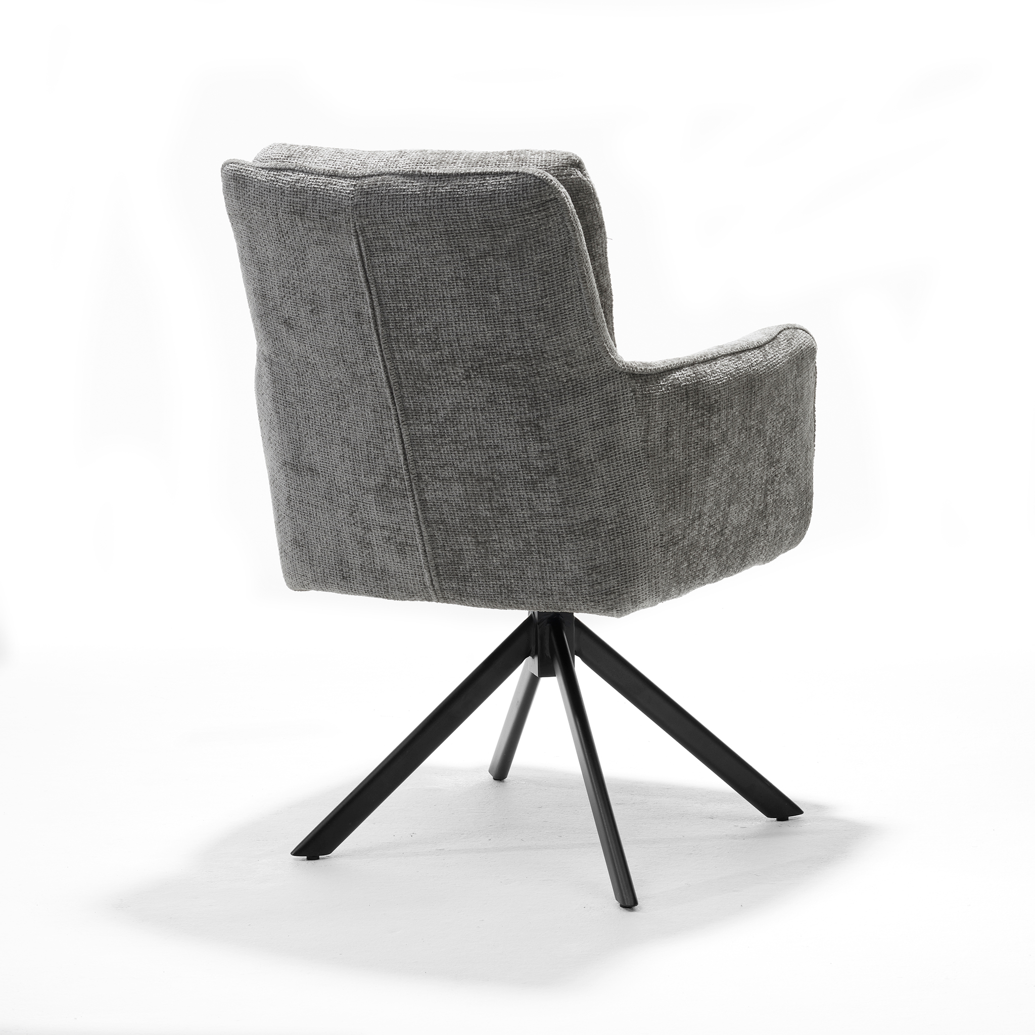 Alex armstoel Stof Cremona #85 Licht Grijs - 360 Draaibaar frame zwart A360