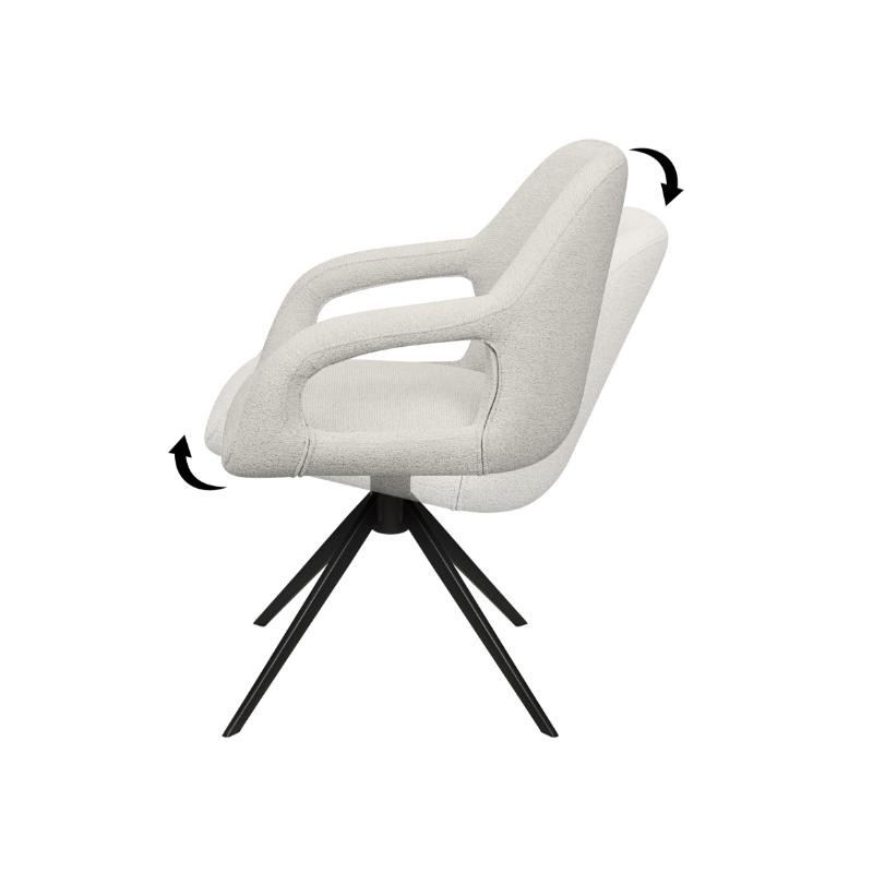 Move armstoel Stof Sahara Glacier Ash - Relax functie - frame zwart