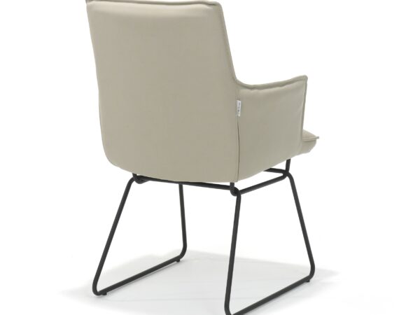 Flair-armstoel-zwart-Kunstleder-Century-Beige1 Eetkamerstoelen beige