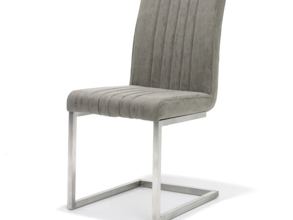 Pleat-stoel-RVS-Africa-PU-Beige Eetkamerstoelen beige