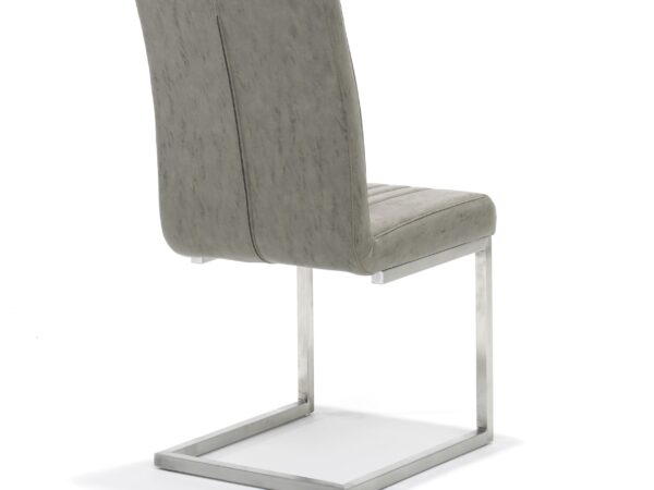 Pleat-stoel-RVS-Africa-PU-Beige1 Eetkamerstoelen beige