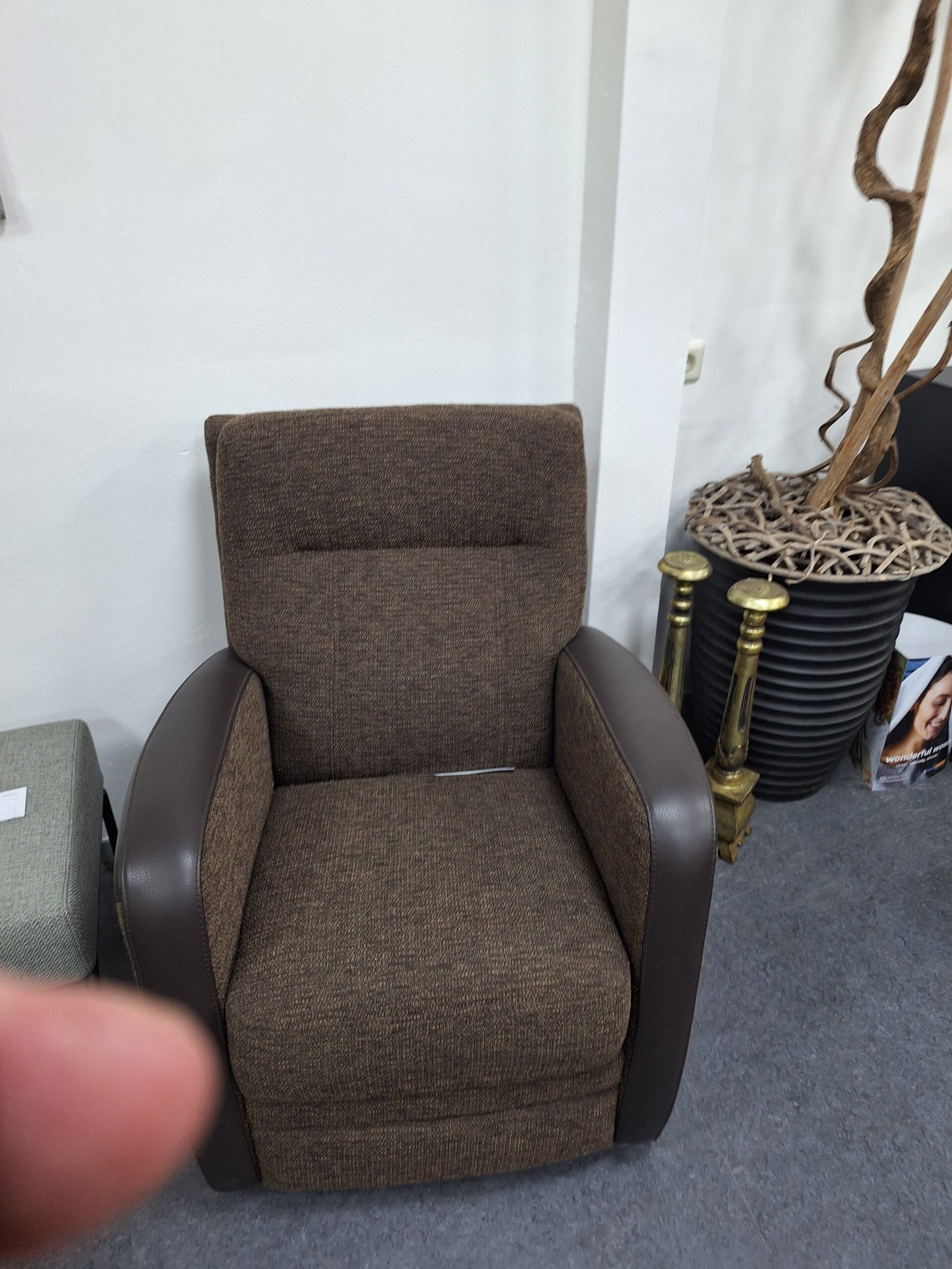 Fauteuil Movie bruin met lederen armen